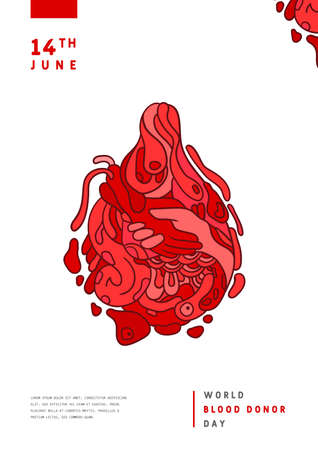World Blood Donor Day. Vector Illustration Donate Blood Concept.のイラスト素材