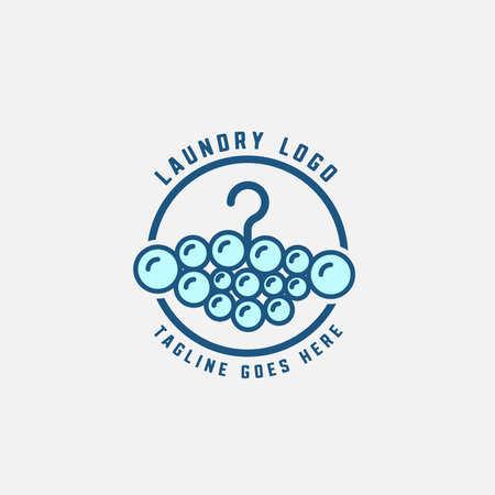 Laundry logo template design vector or wash service room. Vector illustration.のイラスト素材