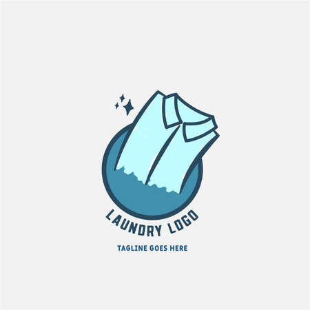 Laundry logo template design vector or wash service room. Vector illustration.のイラスト素材