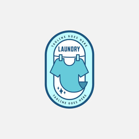 Laundry logo template design vector or wash service room. Vector illustration.のイラスト素材