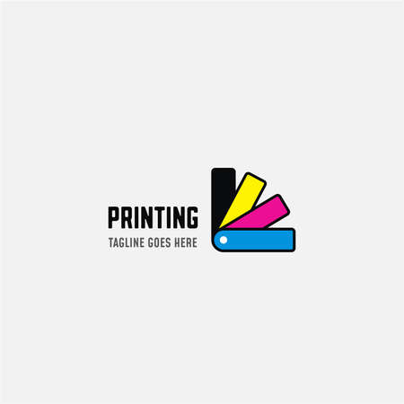 Digital print and printing logo design template. Vector illustration.のイラスト素材