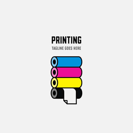 Digital print and printing logo design template. Vector illustration.