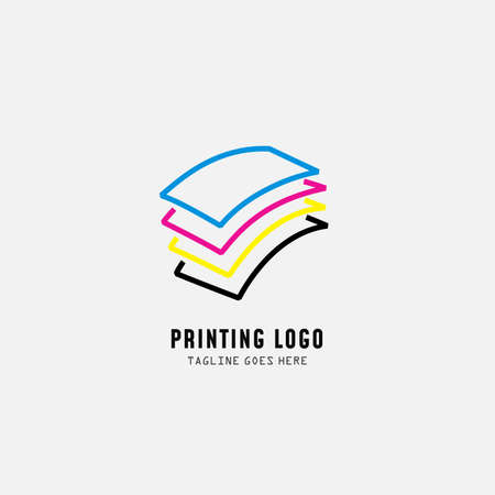 Digital print and printing logo design template. Vector illustration.のイラスト素材