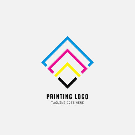Digital print and printing logo design template. Vector illustration.のイラスト素材