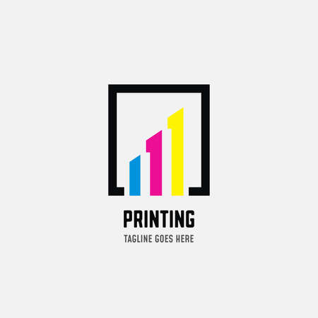Digital print and printing logo design template. Vector illustration.のイラスト素材