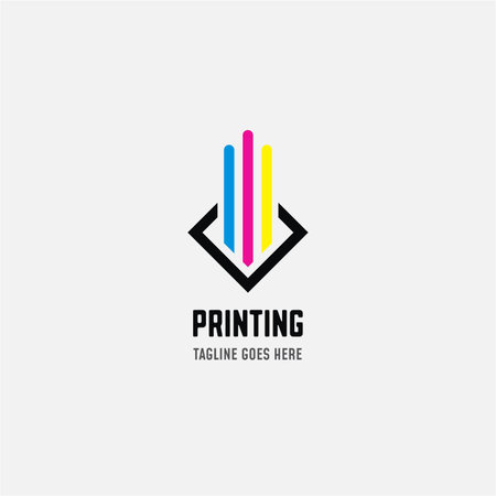 Digital print and printing logo design template. Vector illustration.のイラスト素材