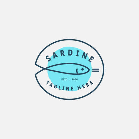 Sardine and mackerel logo template. Fish Logo vector illustration design.のイラスト素材