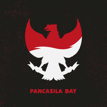 Hari Lahir Pancasila, 1 Juni. Translation : June 1, Indonesian Pancasila Day. Unity in Diversity. vector illustration.のイラスト素材