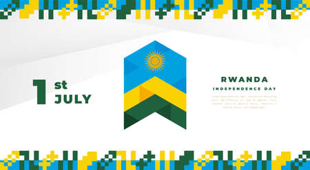 Banner illustration of Rwanda independence day celebration. Vector illustration.のイラスト素材