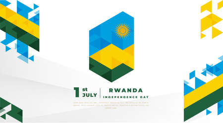 Banner illustration of Rwanda independence day celebration. Vector illustration.のイラスト素材
