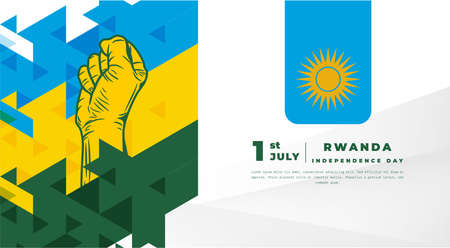 Banner illustration of Rwanda independence day celebration. Vector illustration.のイラスト素材