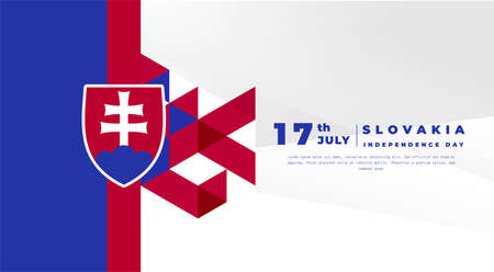 Banner illustration of Slovakia independence day celebration. Vector illustration.のイラスト素材