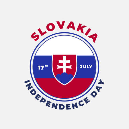 Square Banner illustration of Slovakia independence day celebration. Vector illustration.のイラスト素材
