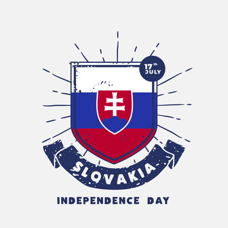 Square Banner illustration of Slovakia independence day celebration. Vector illustration.のイラスト素材