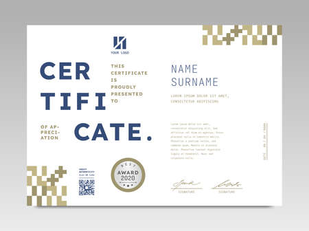 Modern Design Certificate. Certificate template awards diploma background vector modern design simple elegant and luxurious elegant. layout horizontal in A4 sizeのイラスト素材