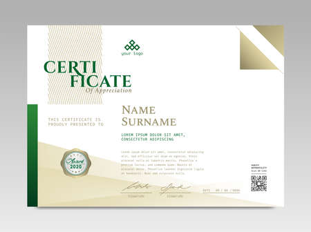 Modern Design Certificate. Certificate template awards diploma background vector modern design simple elegant and luxurious elegant. layout horizontal in A4 sizeのイラスト素材