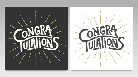Hand drawn congratulation lettering for Greeting Card. Modern Typography Vector Background.のイラスト素材