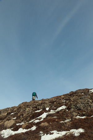 Hiking Mount Baldy, Alaskaの写真素材