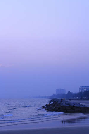 The sky after sunset at Sangjun beach Rayong Thailandの写真素材