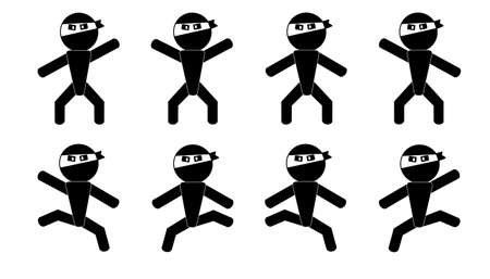 ninja man sign poseのイラスト素材