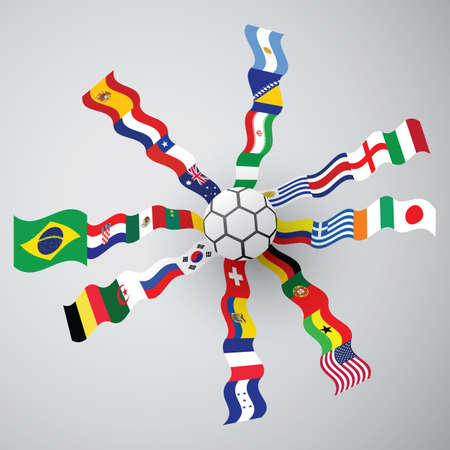 soccer 2014 flagのイラスト素材