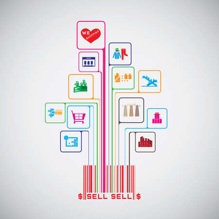 shopping tree abstractのイラスト素材