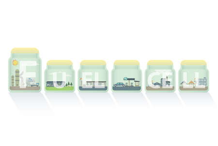fuel cell in jar with textのイラスト素材