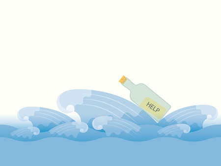 Bottle with a messageのイラスト素材