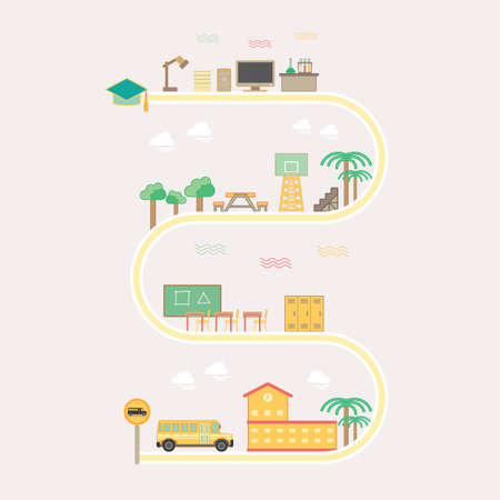 the schoolのイラスト素材