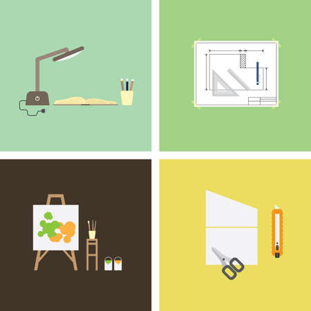 drawing and art iconのイラスト素材