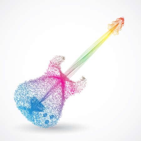 guitar abstract colorfulのイラスト素材