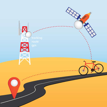 bike target the route with gpsのイラスト素材