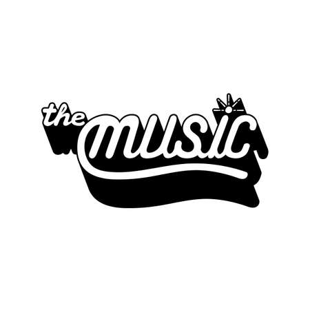 handdrawn the music textのイラスト素材