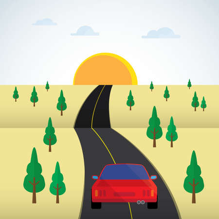 drive car on the roadのイラスト素材