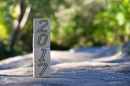 2017 number on wooden