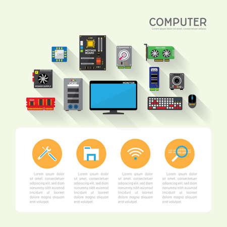 hardware computer in simple graphicのイラスト素材
