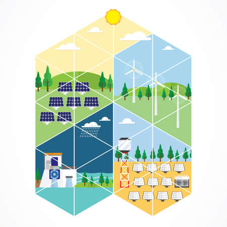 renewable energy with triangle graphic