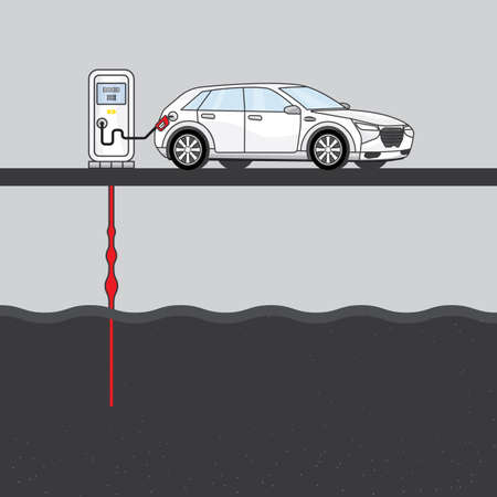 the car fill up oil fuel energyのイラスト素材