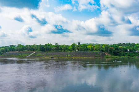 the merge of two riverの写真素材