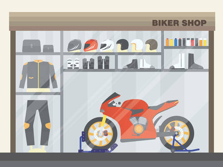 Biker gear and clothing.のイラスト素材
