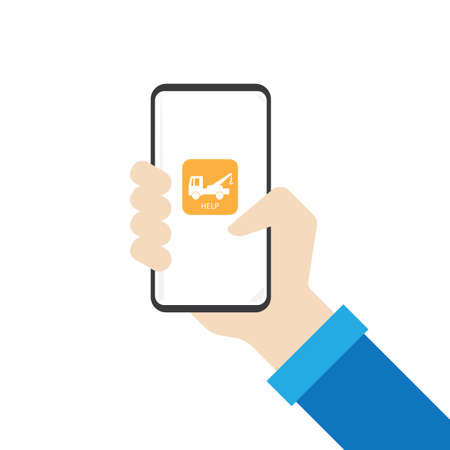 Mobile phone car service apps icon.のイラスト素材