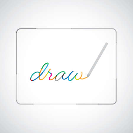 draw on tablet with stylus penのイラスト素材