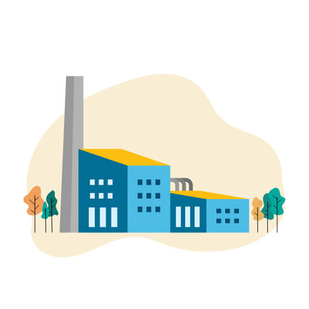 industry plant in simple graphicのイラスト素材
