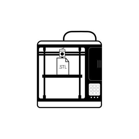 Fused deposition modeling, or FDM 3D Printer graphic iconのイラスト素材