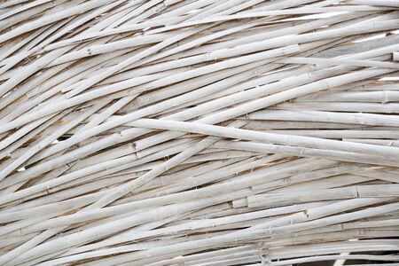 White painted bamboo weaveの写真素材