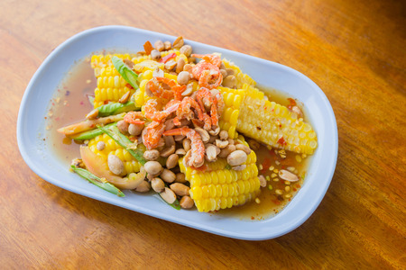 thai food - corn spicy saladの写真素材
