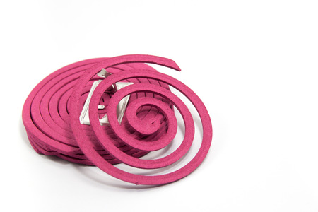 Mosquito repellent , Mosquito coils on white backgroundの写真素材