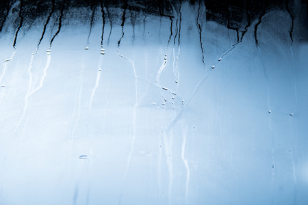 Water droplets and steam on the glass. Drops of water.の写真素材
