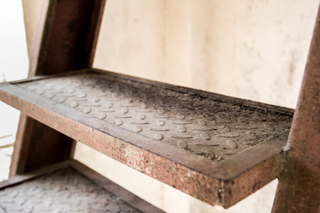 Rusty metal stairs , old metal stairsの写真素材