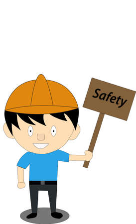 Engineers hold safety signsのイラスト素材
